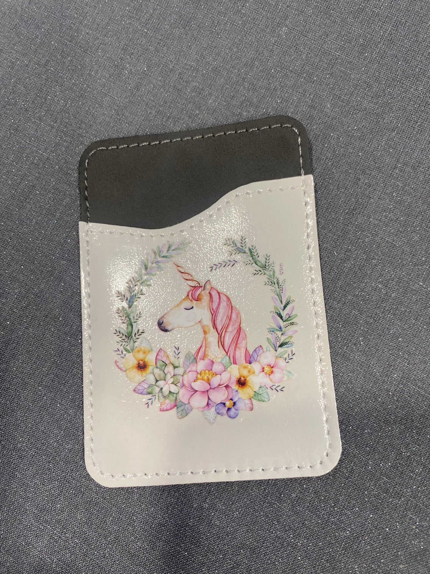 Tarjetero de cuero adhesivo personalizado