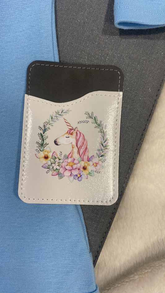 Tarjetero de cuero adhesivo personalizado